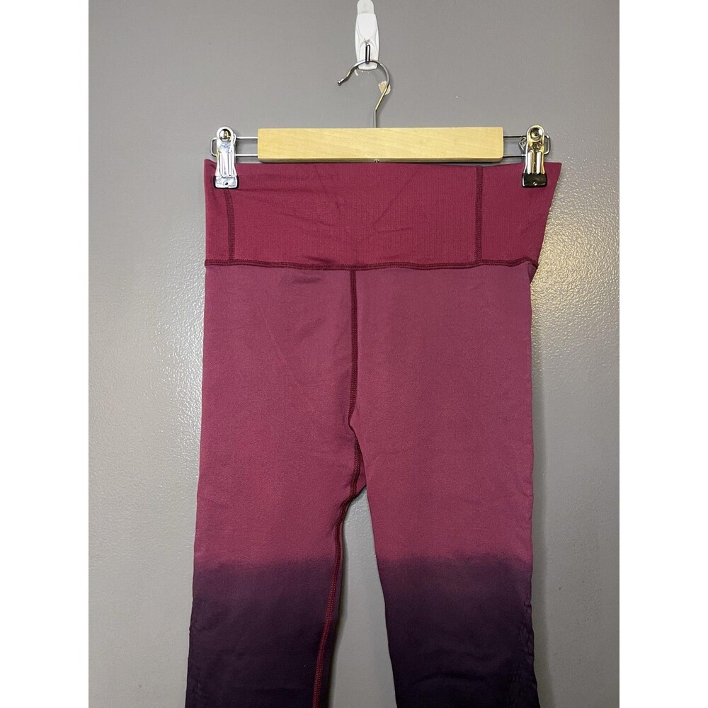 Varley Leggings Womens S/M Red Ombre Ankle Yoga Pants Textured Knit Stretch